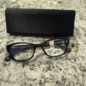 Nine West Gray and Blue Rectangular Glasses with Protective Case